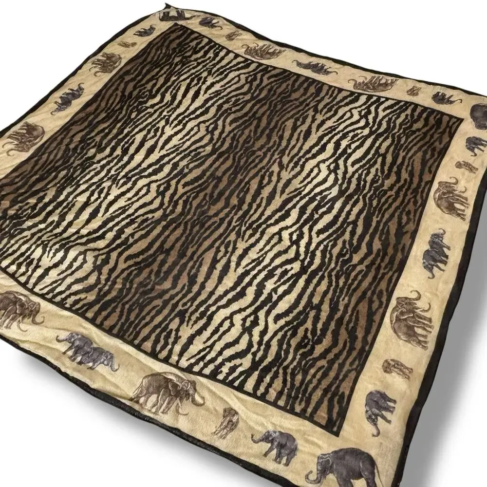 Talbots Animal Print With Animal Border Scarf